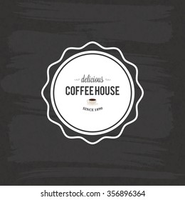 Abstract coffee label on a special background