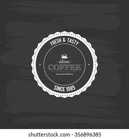 Abstract coffee label on a special background