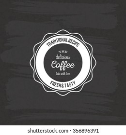 Abstract coffee label on a special background