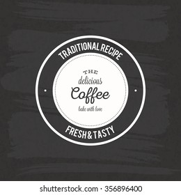 Abstract coffee label on a special background