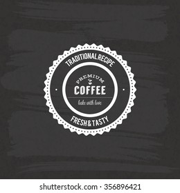 Abstract coffee label on a special background
