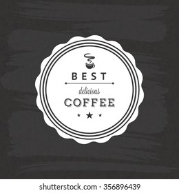Abstract coffee label on a special background
