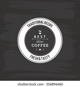 Abstract coffee label on a special background