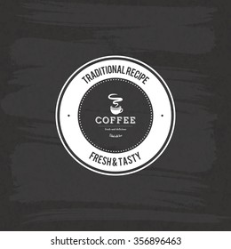 Abstract coffee label on a special background
