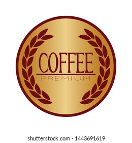 Abstract coffee label on a white background