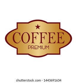 Abstract coffee label on a white background