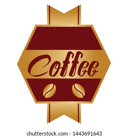 Abstract coffee label on a white background