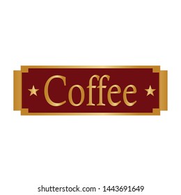 Abstract coffee label on a white background