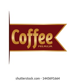 Abstract coffee label on a white background