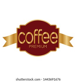 Abstract coffee label on a white background