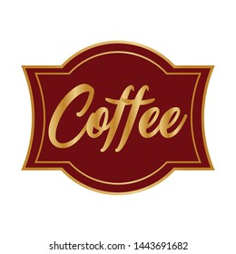 Abstract coffee label on a white background