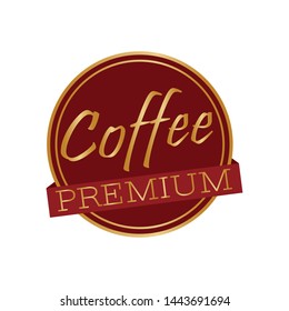 Abstract coffee label on a white background