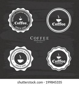 abstract coffee labels on a special background
