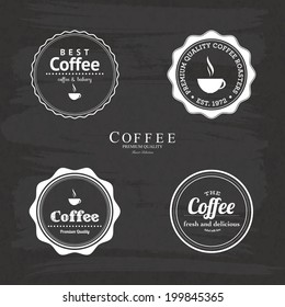 abstract coffee labels on a special background