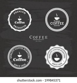 abstract coffee labels on a special background