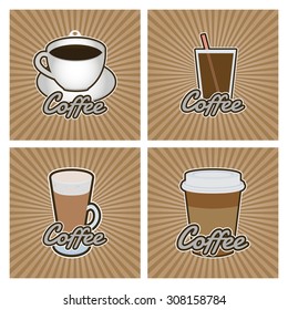 Abstract coffee labels on a special background