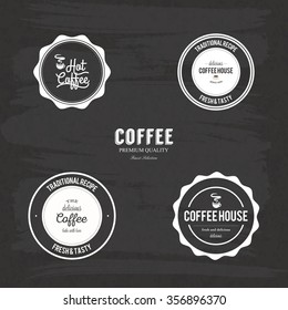 Abstract coffee labels on a special background