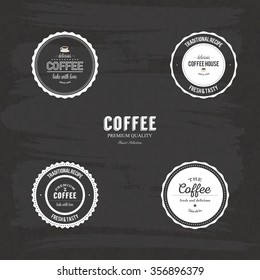 Abstract coffee labels on a special background