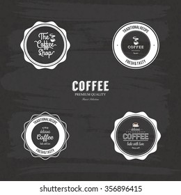 Abstract coffee labels on a special background