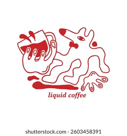 abstract coffee logo liquid illustration