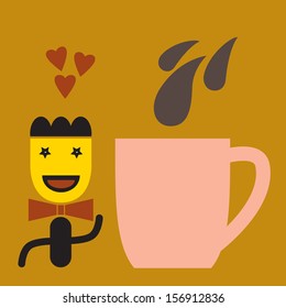 Abstract coffee lover icon