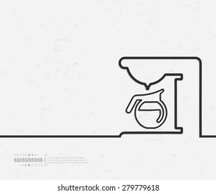 Abstract coffee maker vector background. For web and mobile applications, illustration template design, creative business info graphic, brochure, banner, presentation, concept poster, cover, booklet, document.