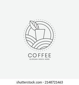 Resumen de la línea mínima de café Logotipo 