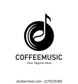 abstract coffee music logo vector