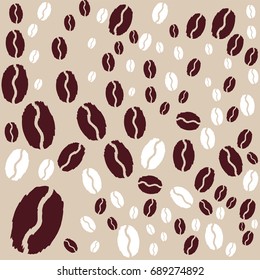 Abstract coffee pattern
Drawing white and brown coffee grain chaotically scattered on a canvas vector illustration