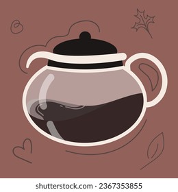 Icono abstracto de la cafetera. Inventario en la cafetería.