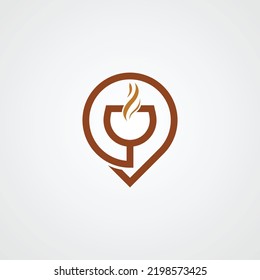 Resumen Elemento de diseño del logotipo del Punto de taller del café.