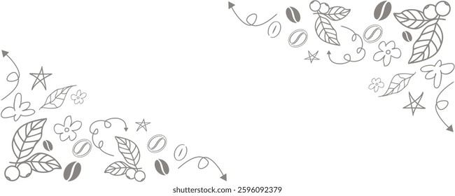 Abstract coffee themed template line design.