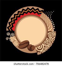 abstract coffee vector circle .black  isolated background