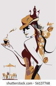 Abstract Coffee-Girl