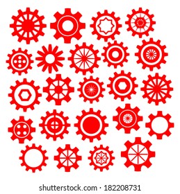 Abstract Cogs Gears on White