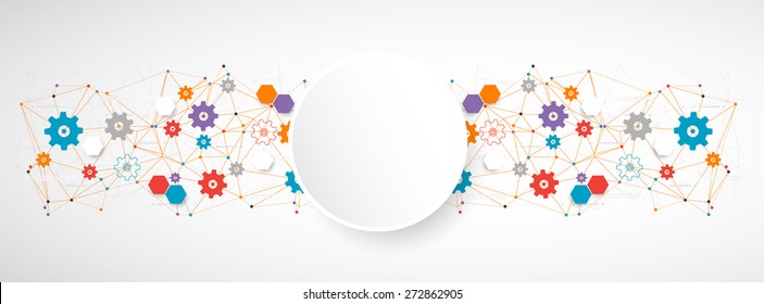 Fondo neto de la tecnología de las ruedas cognitivas abstractas. Vector