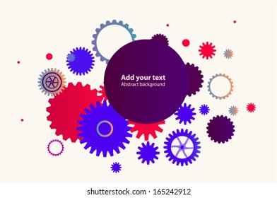 Abstract cogwheels and circles background