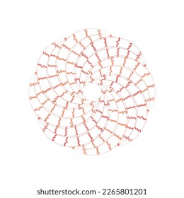 abstract coil of rope vector illustration,grey,red and white