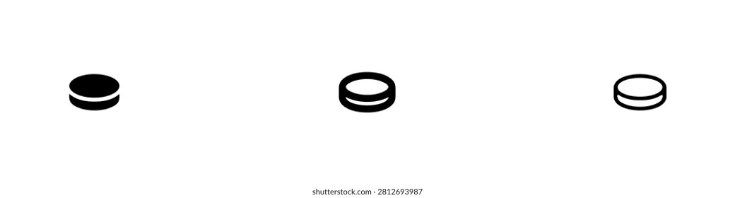 Abstract coin or disc icon with partial visibility in various styles