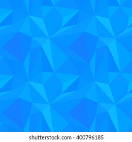 Abstract cold blue color triangulated seamless pattern