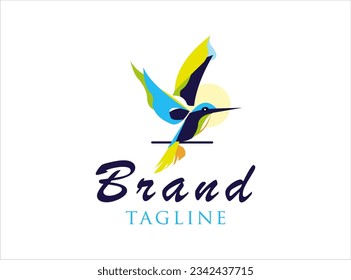 Abstract Colibri Bird Logo design concept