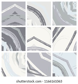 Abstract collage asymmetric pattern. Digital freehand art, grunge texture. Vector patchwork quilt background. Decorative elements, brush strokes ornament for flyer, poster, cover, textile fabric print