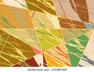 Abstract collage asymmetric pattern. Digital freehand art, grunge texture. Vector patchwork quilt background. Decorative elements, brush strokes ornament for flyer, poster, cover, textile fabric print