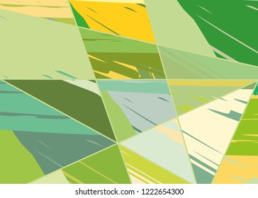 Abstract collage asymmetric pattern. Digital freehand art, grunge texture. Vector patchwork quilt background. Decorative elements, brush strokes ornament for flyer, poster, cover, textile fabric print