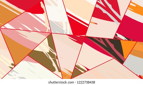 Abstract collage asymmetric pattern. Digital freehand art, grunge texture. Vector patchwork quilt background. Decorative elements, brush strokes ornament for flyer, poster, cover, textile fabric print