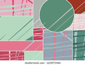 Abstract collage asymmetric pattern. Digital freehand art, grunge texture. Vector patchwork quilt background. Decorative elements, brush strokes ornament for flyer, poster, cover, textile fabric print