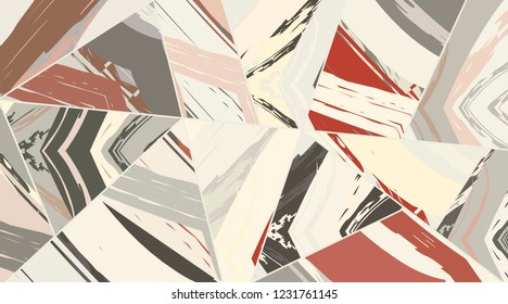 Abstract collage asymmetric pattern. Digital freehand art, grunge texture. Vector patchwork quilt background. Decorative elements, brush strokes ornament for flyer, poster, cover, textile fabric print