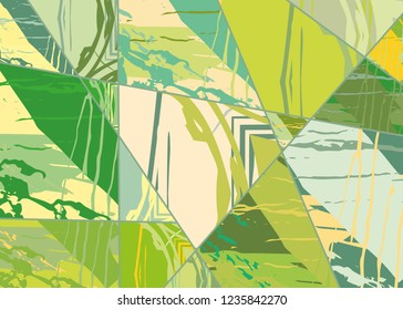 Abstract collage asymmetric pattern. Digital freehand art, grunge texture. Vector patchwork quilt background. Decorative elements, brush strokes ornament for flyer, poster, cover, textile fabric print