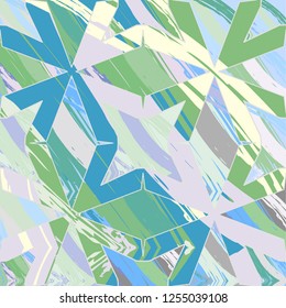 Abstract collage asymmetric pattern. Digital freehand art, grunge texture. Vector patchwork quilt background. Decorative elements, brush strokes ornament for flyer, poster, cover, textile fabric print