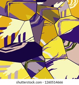Abstract collage asymmetric pattern. Digital freehand art, grunge texture. Vector patchwork quilt background. Decorative elements, brush strokes ornament for flyer, poster, cover, textile fabric print